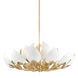 Lotus 21 Light 54 inch Gold Leaf / White Chandelier Ceiling Light