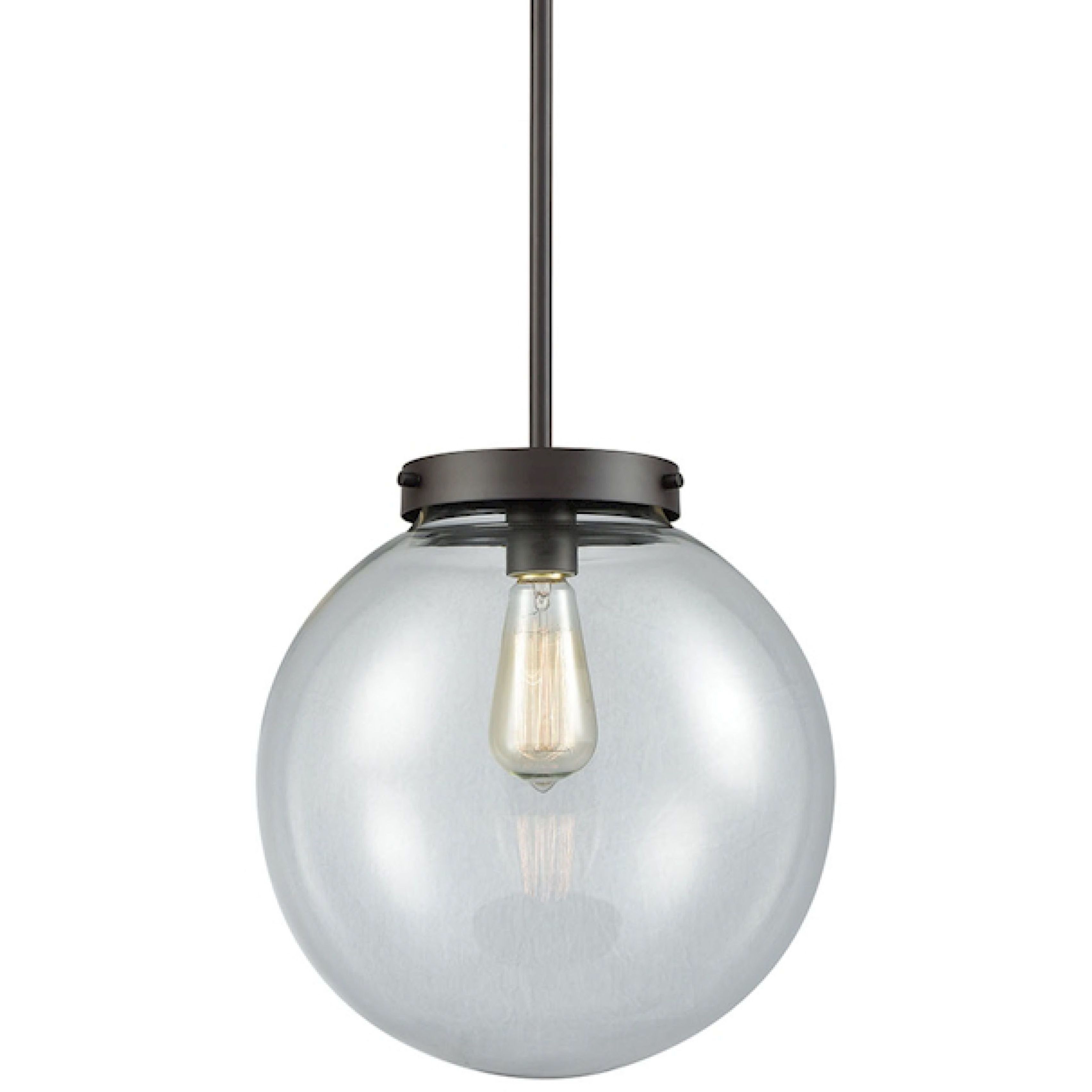 Beckett 1 Light 12 inch Oil Rubbed Bronze Mini Pendant Ceiling Light in Clear Glass