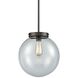 Beckett 1 Light 12 inch Oil Rubbed Bronze Mini Pendant Ceiling Light in Clear Glass
