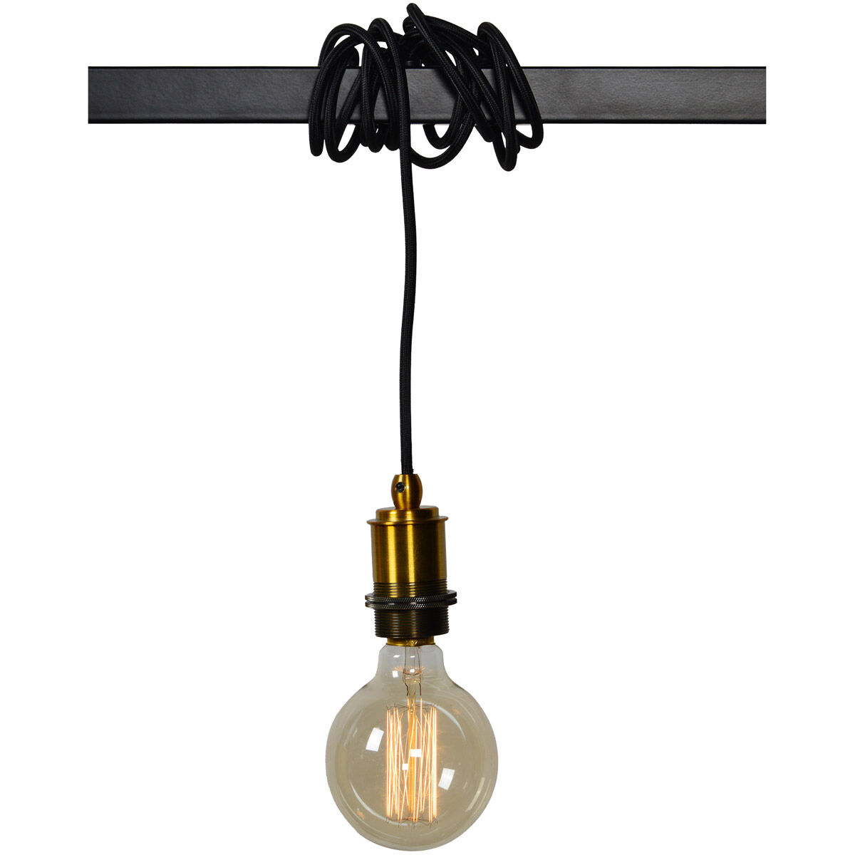 Madeira 5 Light 50 inch Matte Black and Antique Brass Linear Pendant Ceiling Light