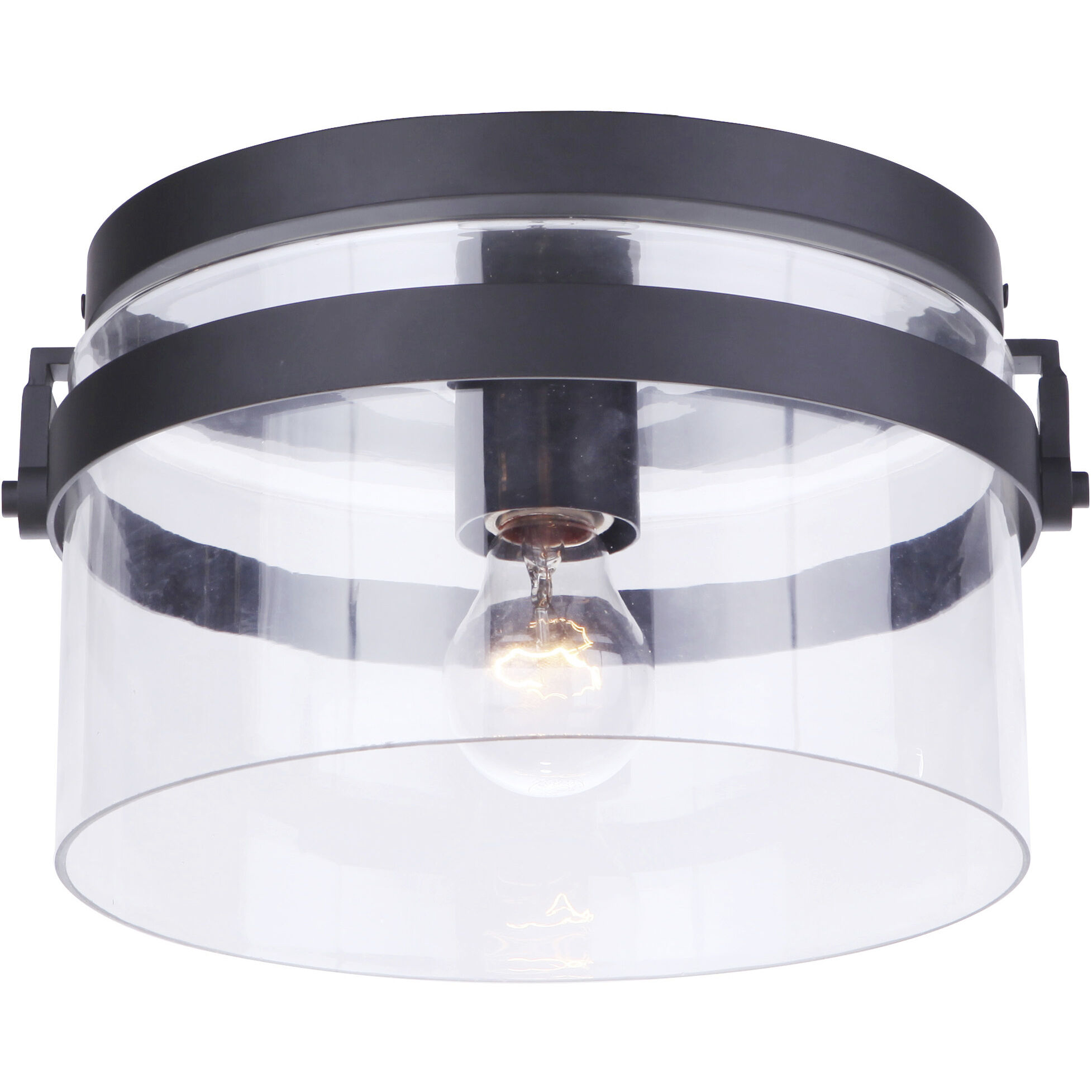 Franklin 1 Light 11.63 inch Midnight Outdoor Flushmount