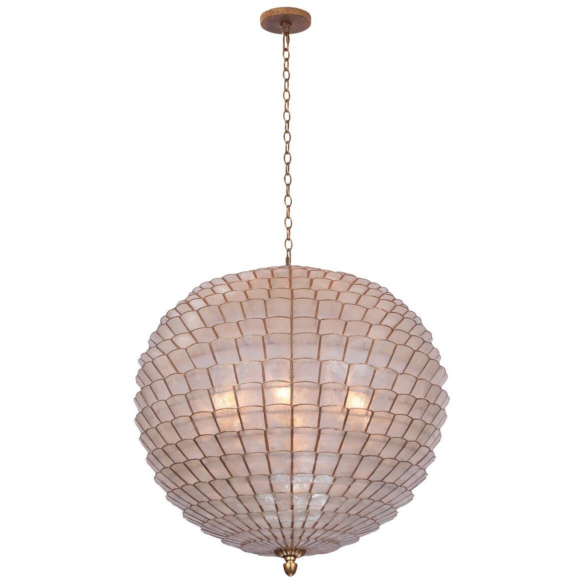 Samal 6 Light 25 inch Oxidized Gold Leaf Pendant Chandelier Ceiling Light