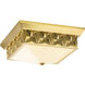 Alpha 4 Light 14.5 inch Aged Brass Flush Mount Ceiling Light