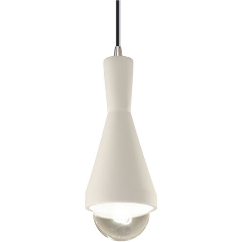 Radiance Collection LED 5 inch Matte White with Brushed Nickel Pendant Ceiling Light