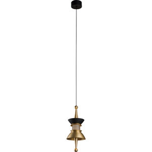 Chess 9 inch Brushed Matte Black / Brushed Champagne Pendant Ceiling Light