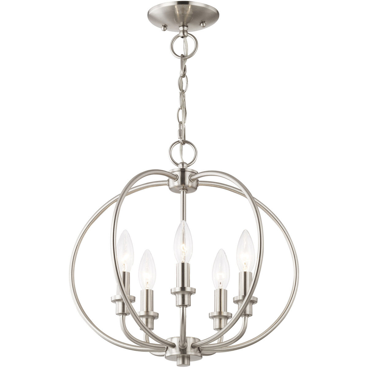 Milania 5 Light 16 inch Brushed Nickel Convertible Mini Chandelier/Ceiling Mount Ceiling Light