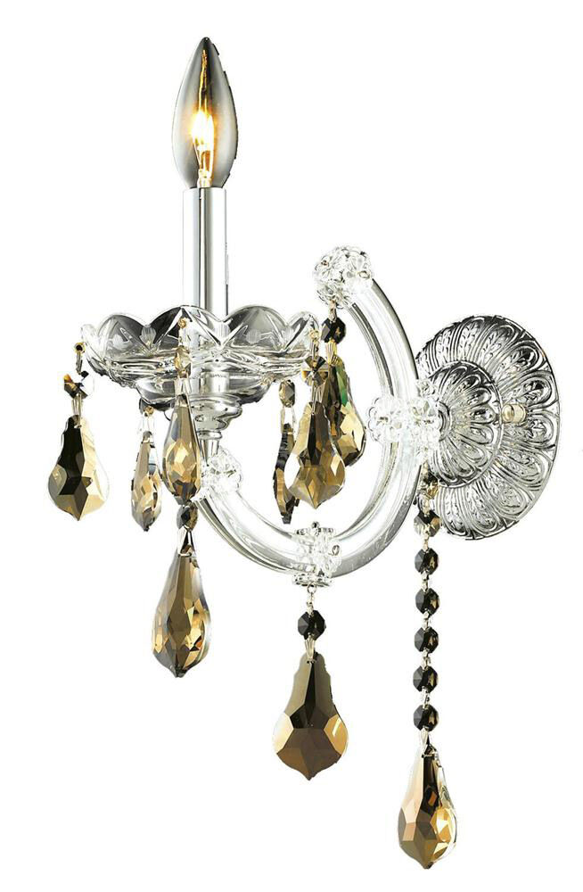Maria Theresa 1 Light 8 inch Chrome Wall Sconce Wall Light in Golden Teak