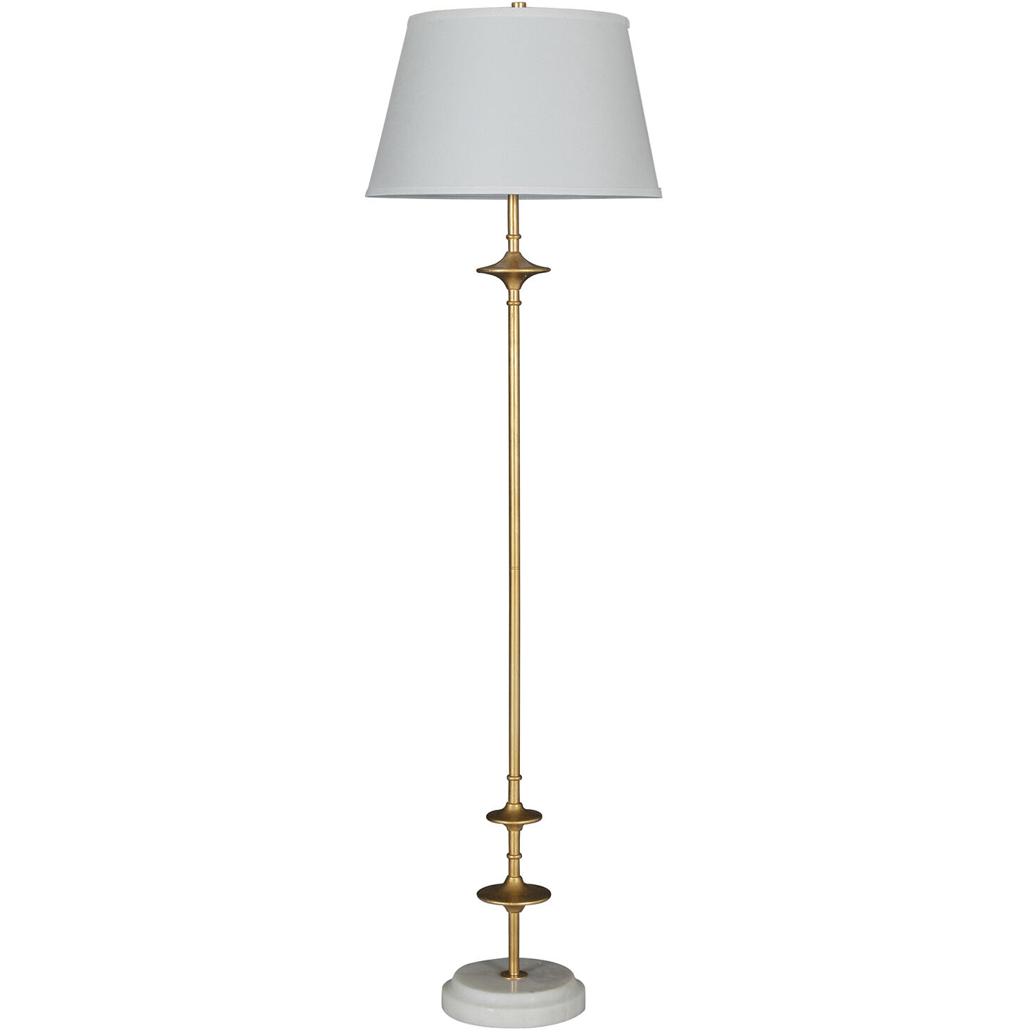 Avery 70.75 inch Aged Brass and Beige Linen with Light Beige Marble Floor Lamp Portable Light