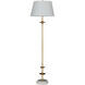 Avery 70.75 inch Aged Brass and Beige Linen with Light Beige Marble Floor Lamp Portable Light