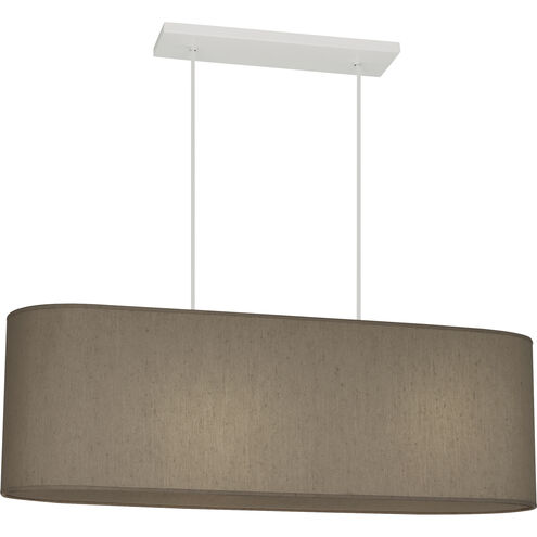 Elena 2 Light 10 inch Painted White Pendant Ceiling Light in Mushroom Dupioni