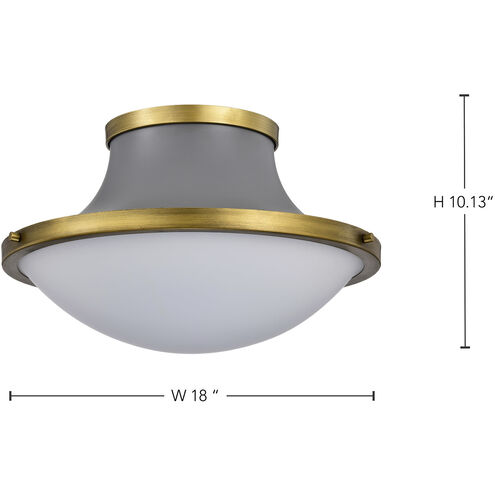 Lafayette 1 Light 18 inch Matte Gray Flush Mount Ceiling Light