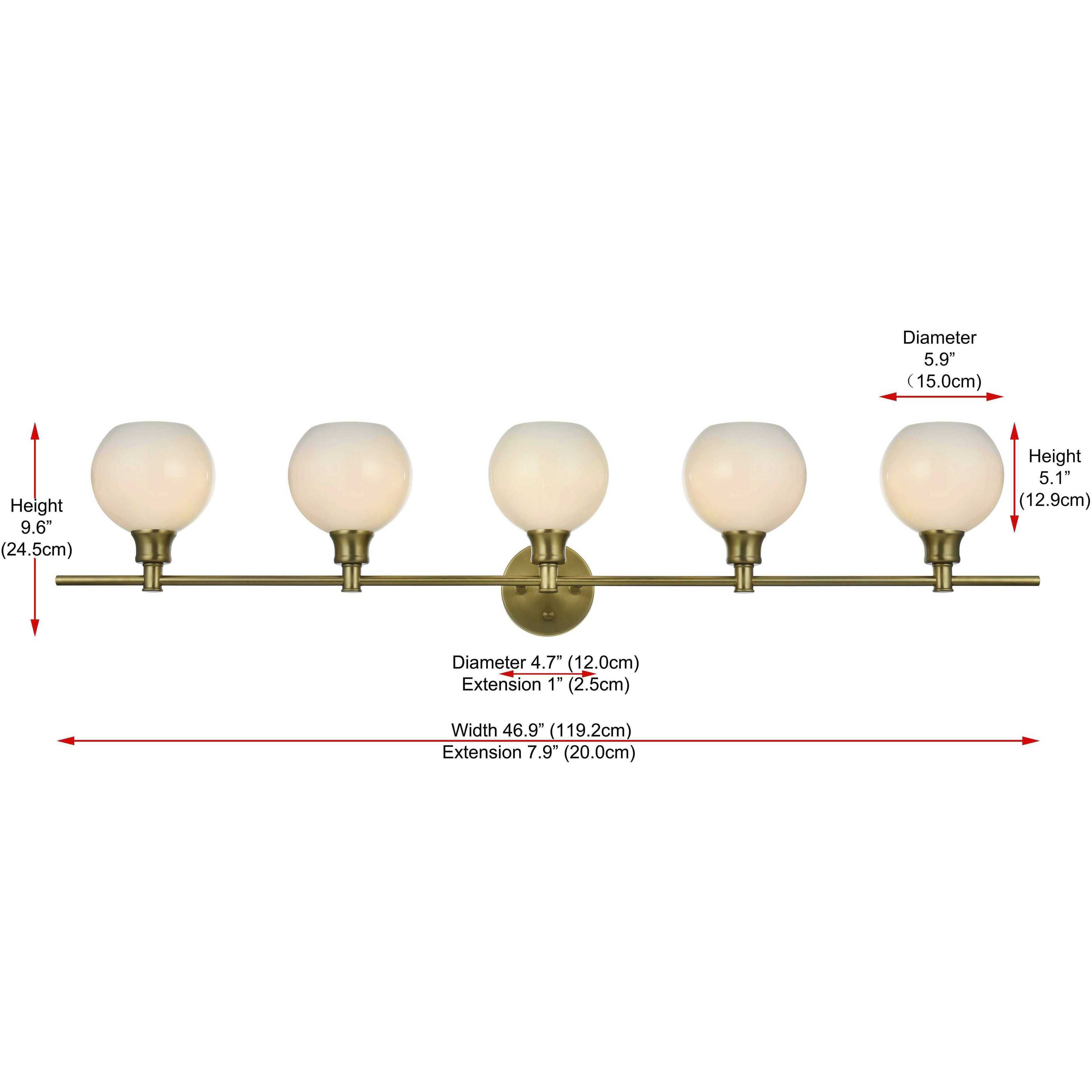 Collier 5 Light 47 inch Satin Gold Bath Sconce Wall Light