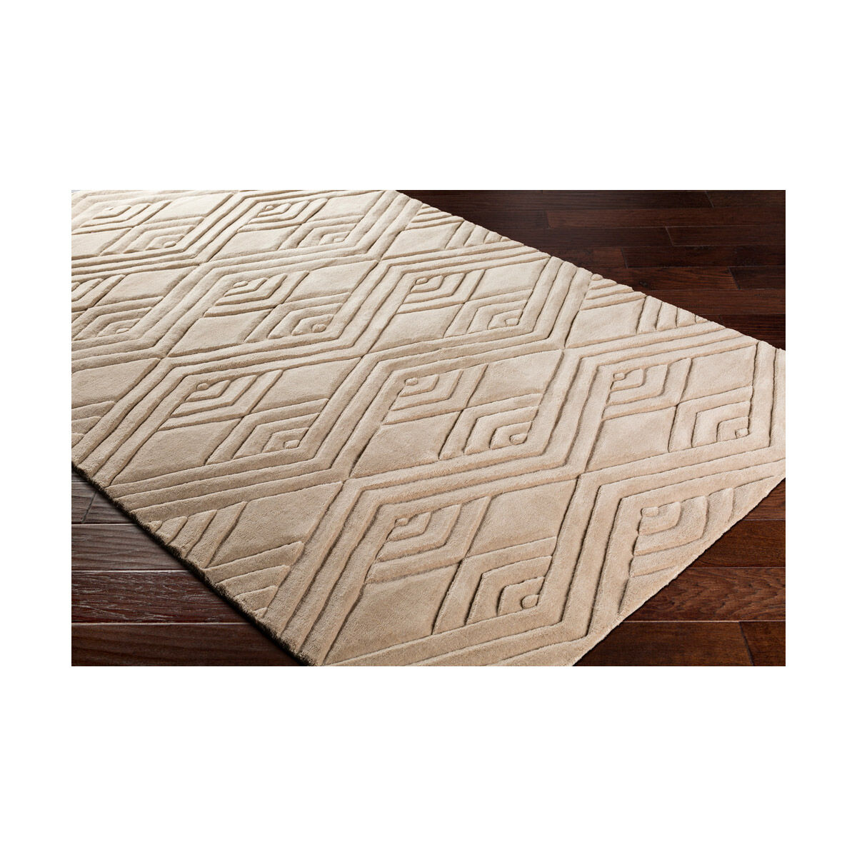 Etching 36 X 24 inch Taupe Rugs, Rectangle