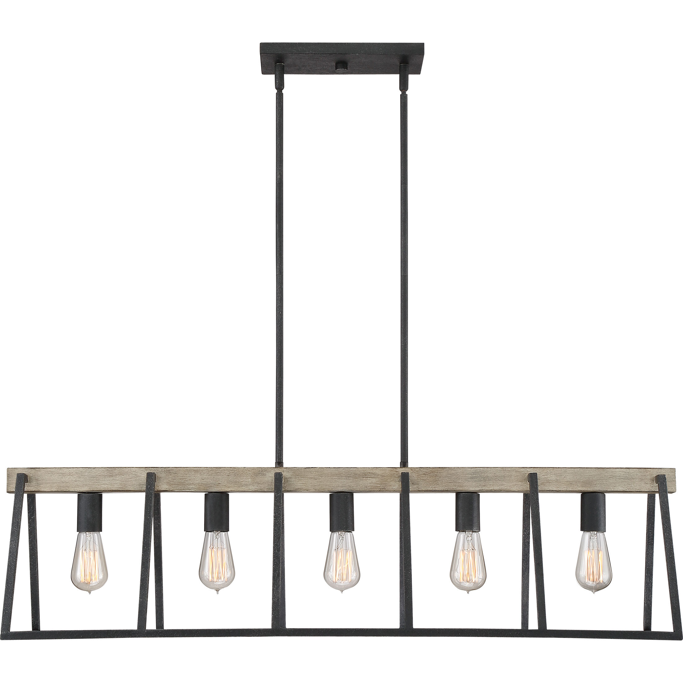 Brockton 5 Light 42 inch Grey Ash Island Chandelier Ceiling Light