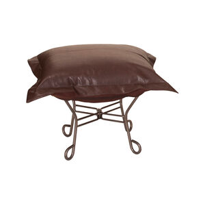 Puff 18 inch Titanium Frame with Avanti Pecan Scroll Ottoman with Cover
