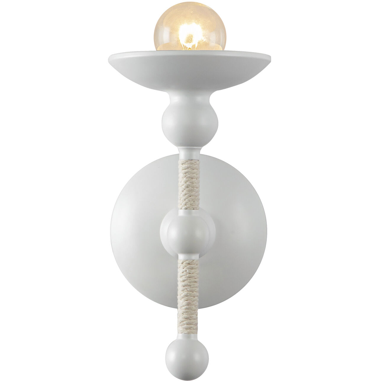 Nadine Wall/Vanity Light Wall Light in Matte White and Cotton