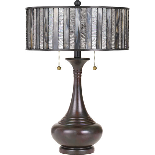 Tiffany 22 inch 75 watt Valiant Bronze Table Lamp Portable Light, Naturals