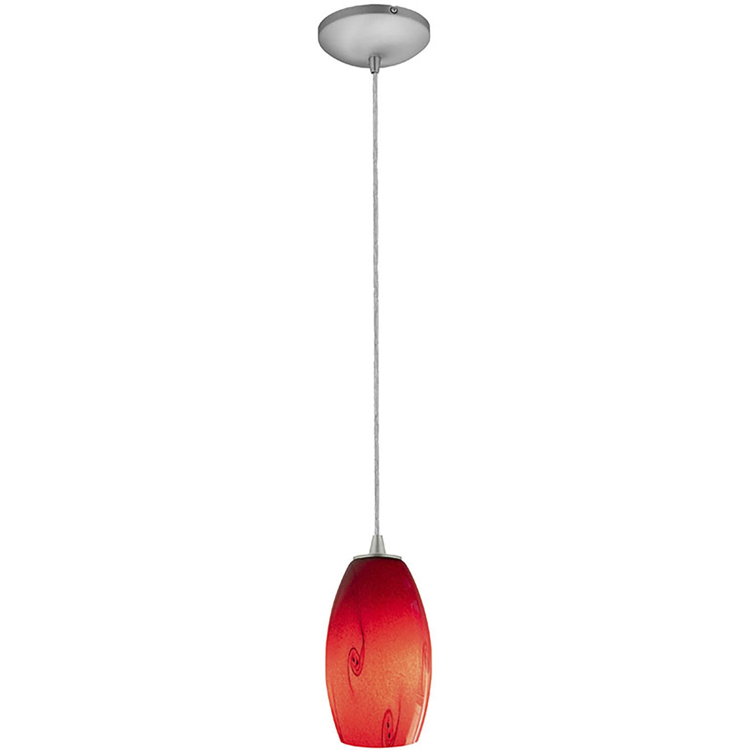Merlot 1 Light 3.5 inch Brushed Steel Pendant Ceiling Light