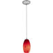 Merlot 1 Light 3.5 inch Brushed Steel Pendant Ceiling Light