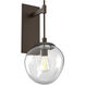 Aster Incandescent 1 Light 9.9 inch Flat Bronze Indoor Sconce Wall Light in Clear Aster, Tempo Nebula
