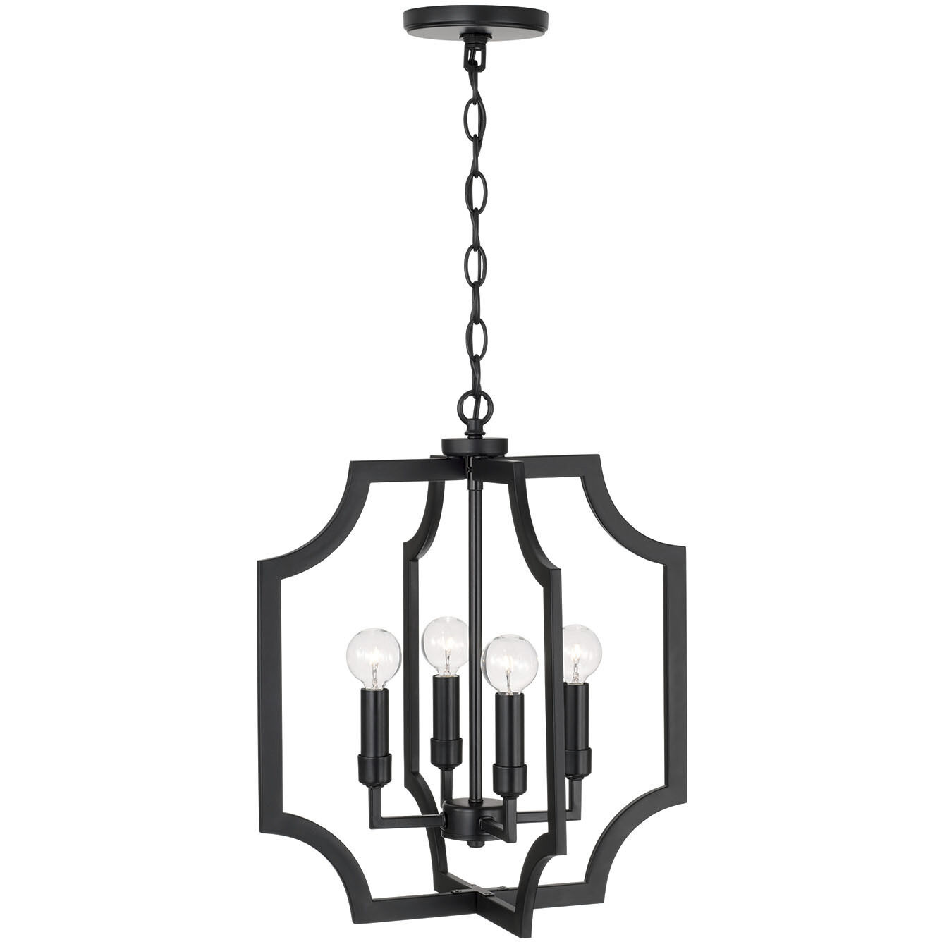 Courtney 4 Light 16 inch Matte Black Foyer Ceiling Light