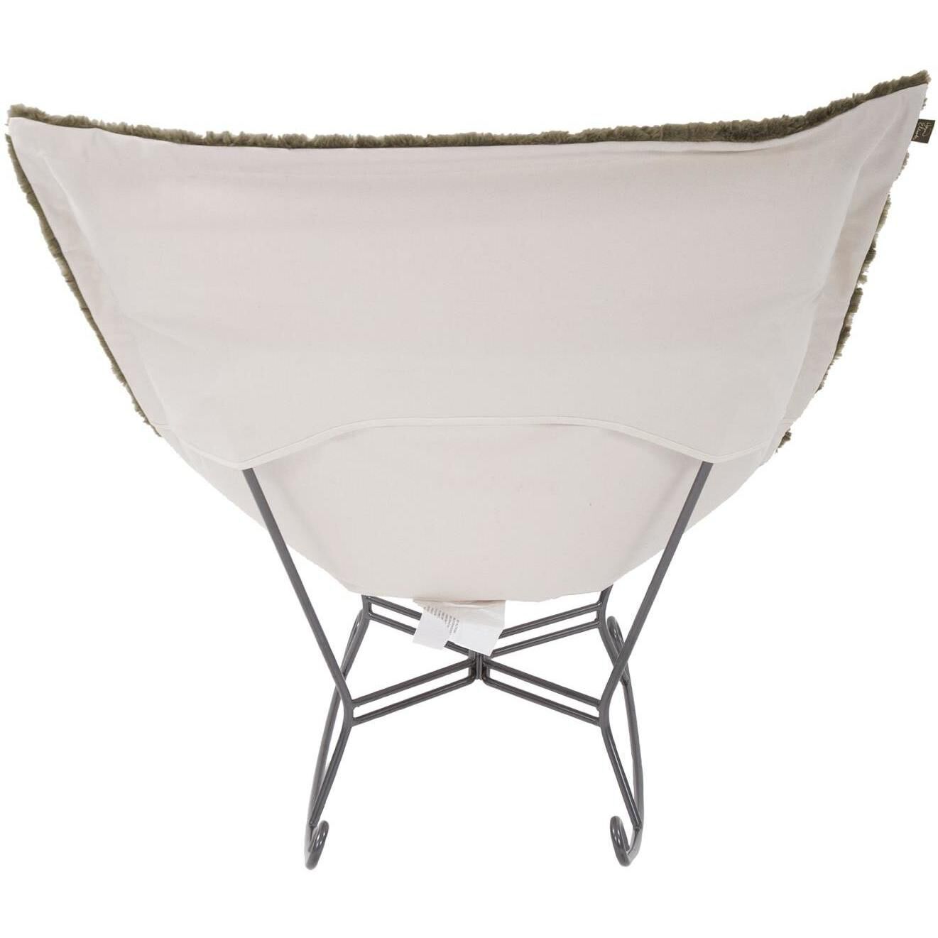 Puff Angora Moss Scroll Rocker with Cover