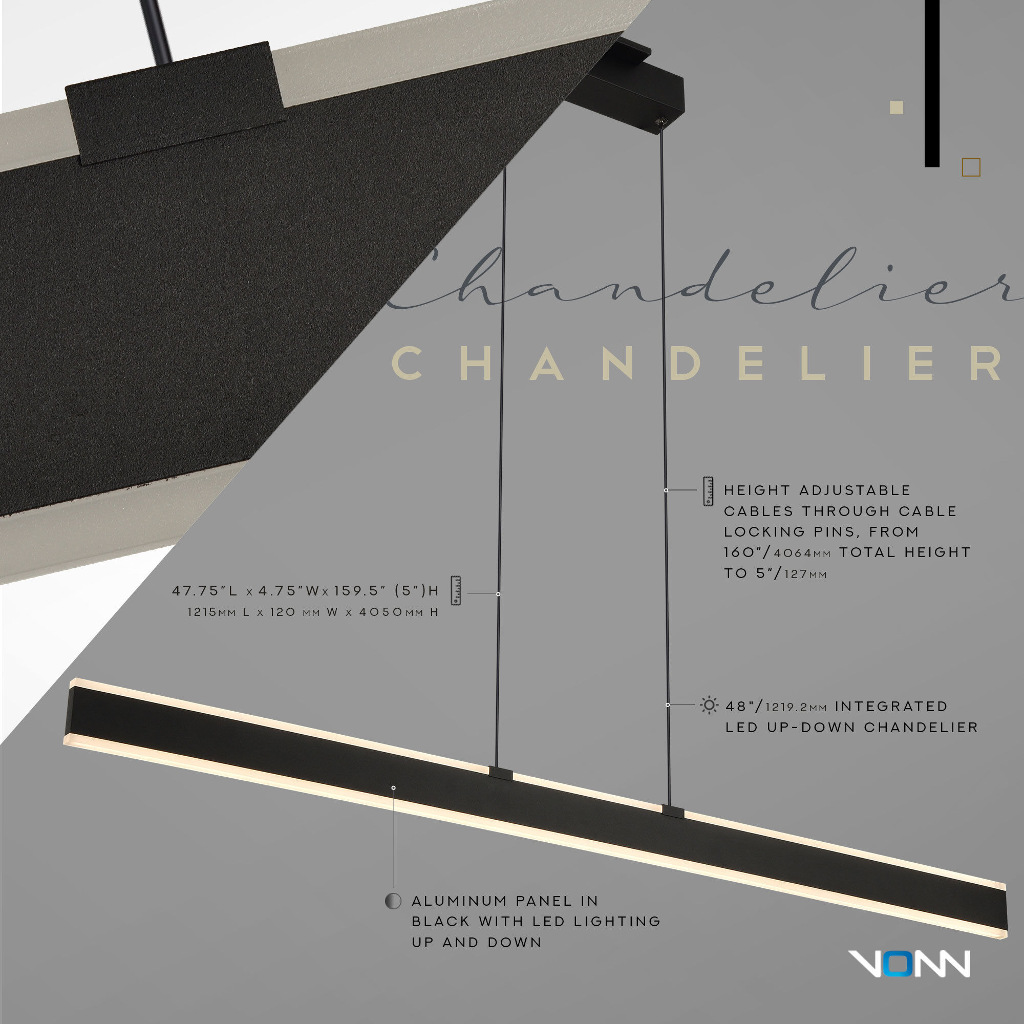 Wezen Linear Chandelier Ceiling Light