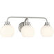Contemporary 3 Light 24 inch Brushed Nickel Bathroom Vanity Light Wall Light