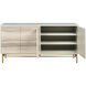 Reynolds 72 X 18 inch White with Almond and Brass Credenza