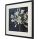 Midnight Lilies Black and Blue and Neutral and White Framed Art