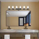 Manhattan 6 Light 47.5 inch Black Chrome with Polished Chrome Accents Vanity Sconce Wall Light in Polished Black Chrome