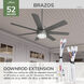 Brazos 52 inch Matte Silver Outdoor Ceiling Fan