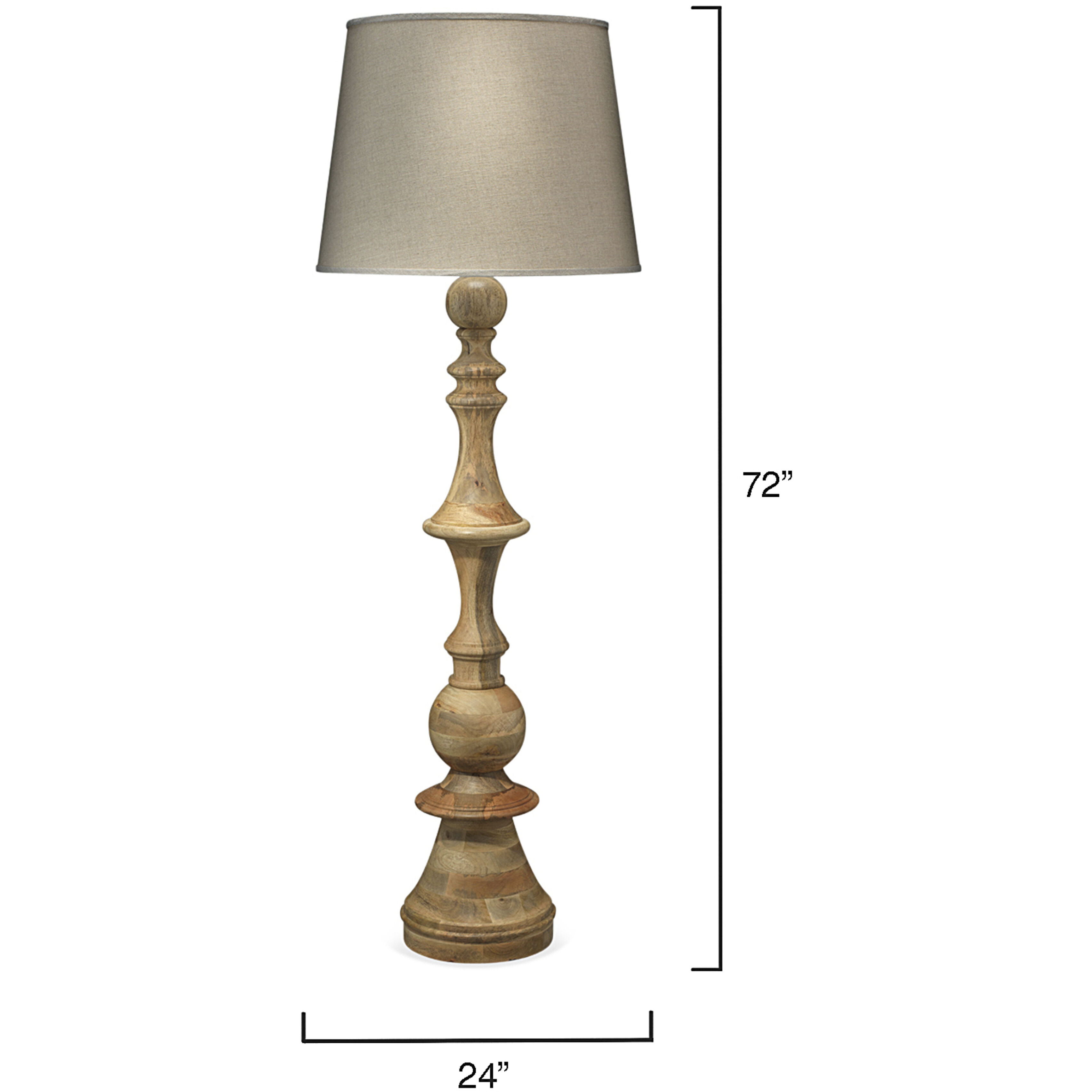 Budapest 72 inch 150 watt Natural Wood Floor Lamp Portable Light