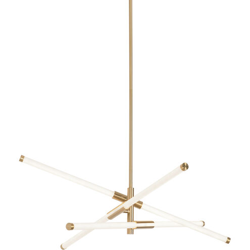 Rusnak 3 Light 30 inch Satin Brass Pendant Ceiling Light