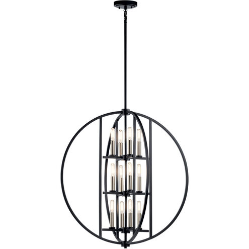Samural 12 Light 28 inch Black Chandelier Foyer Ceiling Light