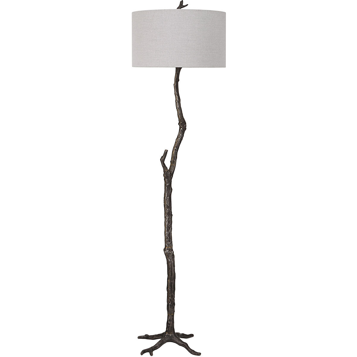 Spruce 68.5 inch 150 watt Rustic Black and Silver Undertones Floor Lamp Portable Light