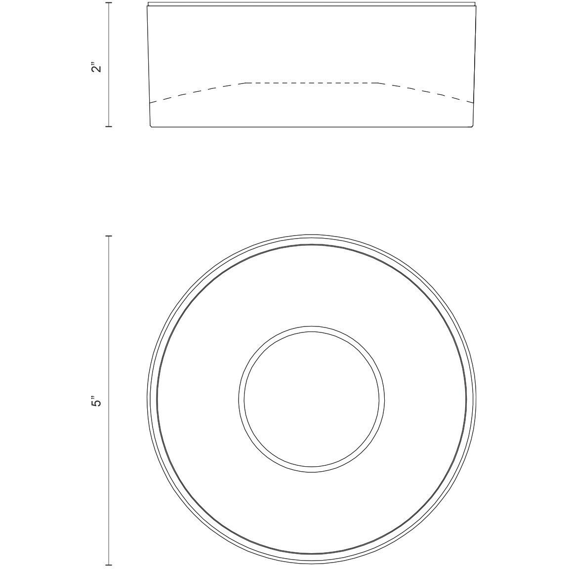 Trenton LED 5 inch White Exterior Ceiling