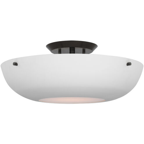 AERIN Valencia LED 16.5 inch Bronze Flush Mount Ceiling Light in White