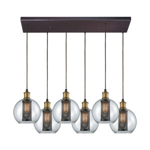 Airmont 6 Light 30 inch Oil Rubbed Bronze with Tarnished Brass Multi Pendant Ceiling Light, Configurable