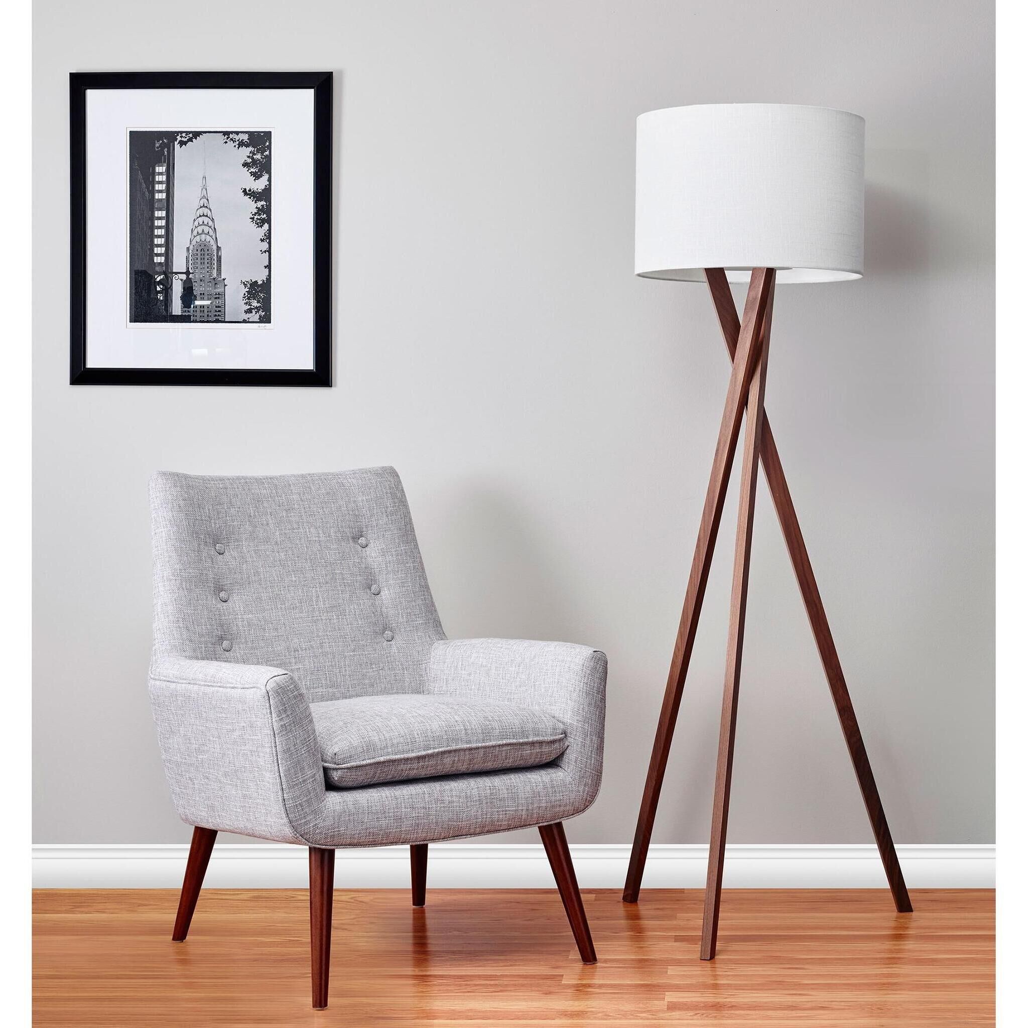 Adesso 3227 15 Brooklyn 63 inch 150.00 watt Walnut Floor Lamp Portable Light