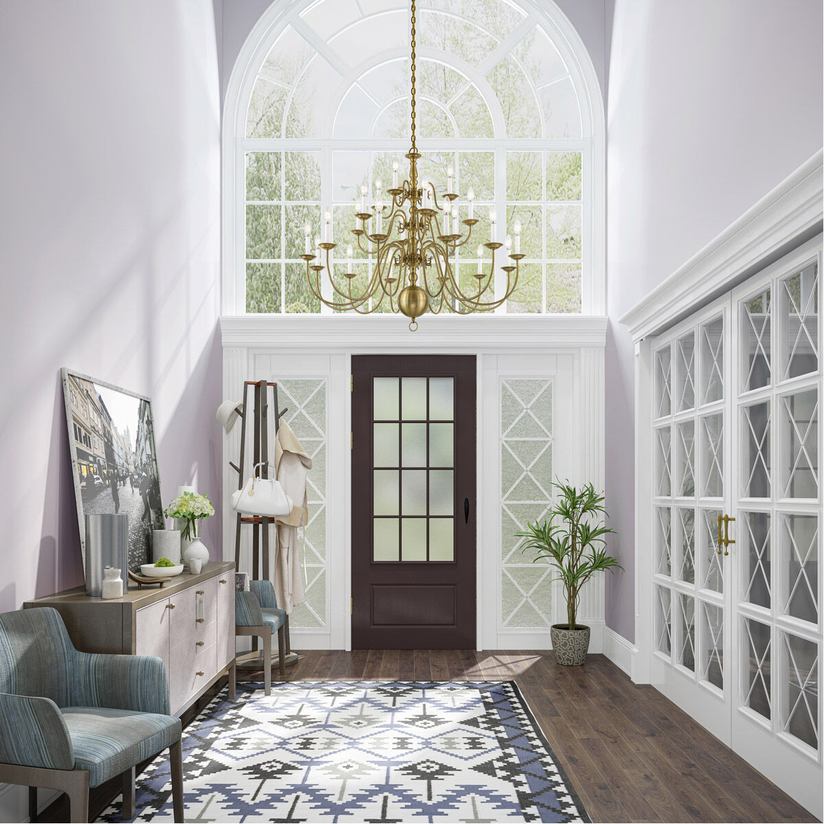 Williamsburgh 22 Light 42 inch Antique Brass Chandelier Ceiling Light