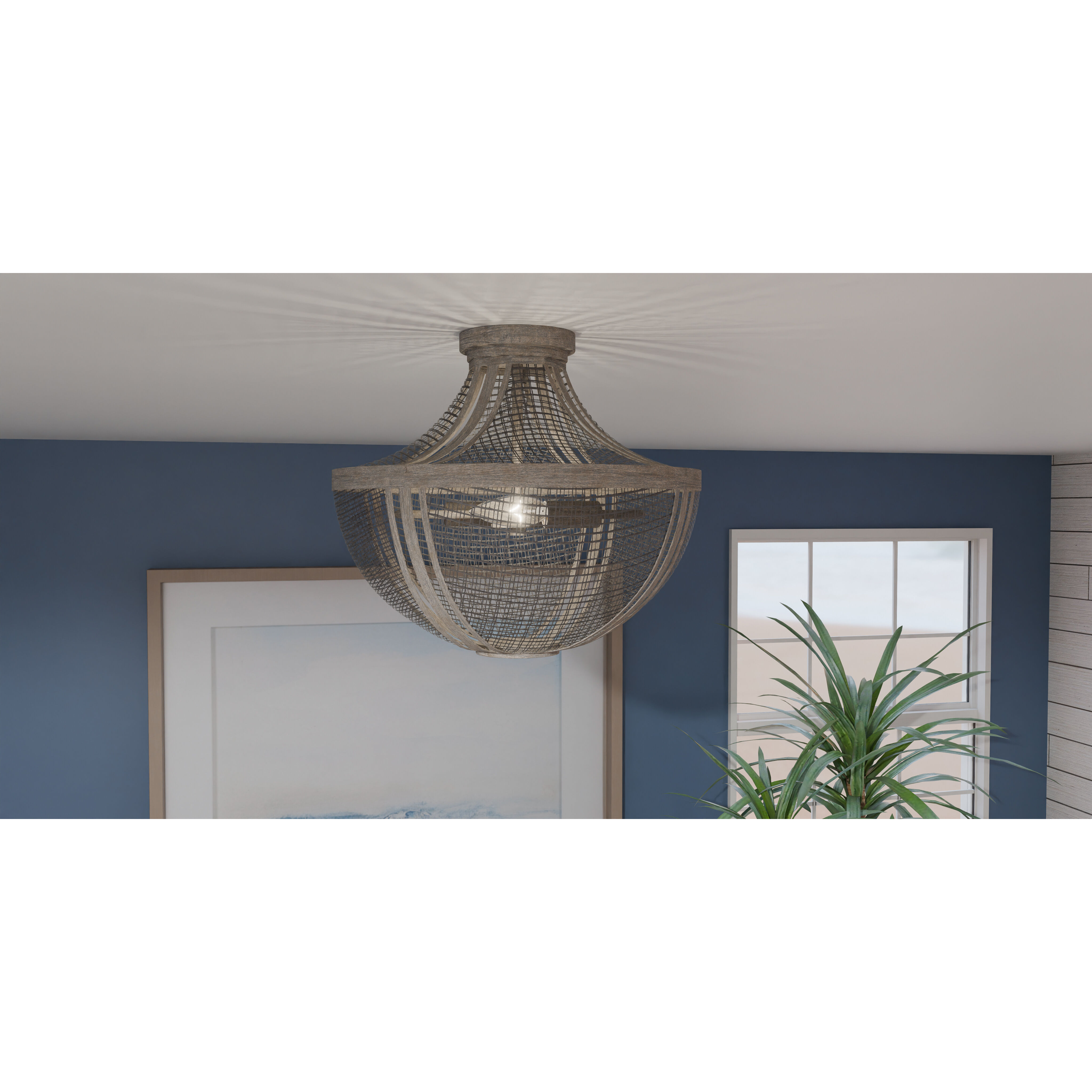 Antiqued grey flush ceiling chandelier deals