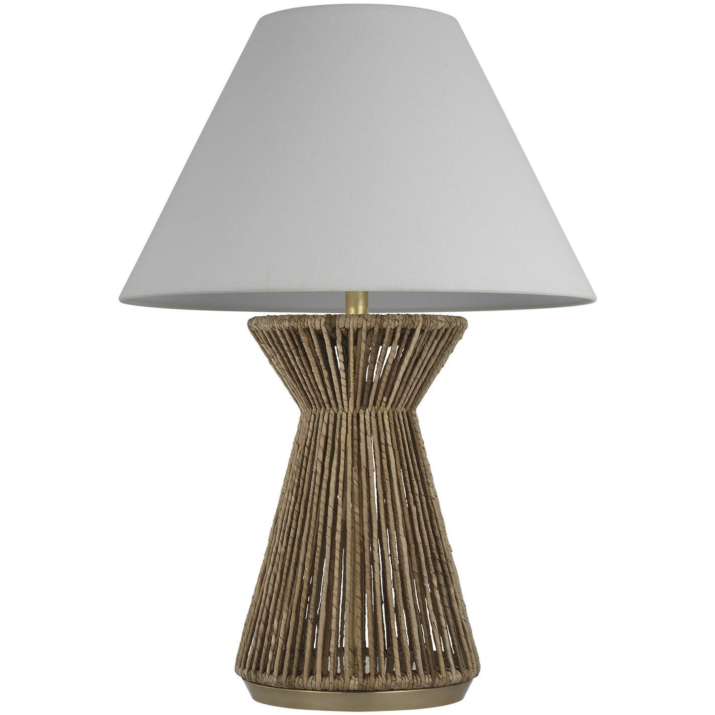 Chapman & Myers Antigua 29.5 inch 15 watt Natural Abaca and Antique-Burnished Brass Table Lamp Portable Light