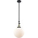 Franklin Restoration Beacon 1 Light 10 inch Black Antique Brass Mini Pendant Ceiling Light in Incandescent, Matte White, Franklin Restoration