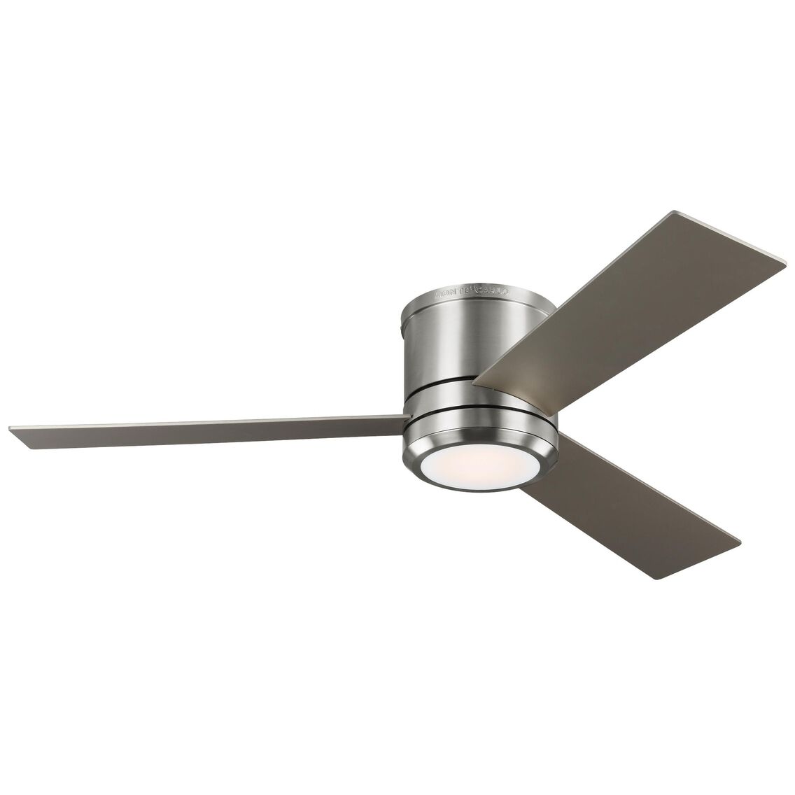 Clarity 56 56 inch Brushed Steel with Silver Blades Ceiling Fan in American Walnut