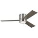 Clarity 56 56 inch Brushed Steel with Silver Blades Ceiling Fan in American Walnut