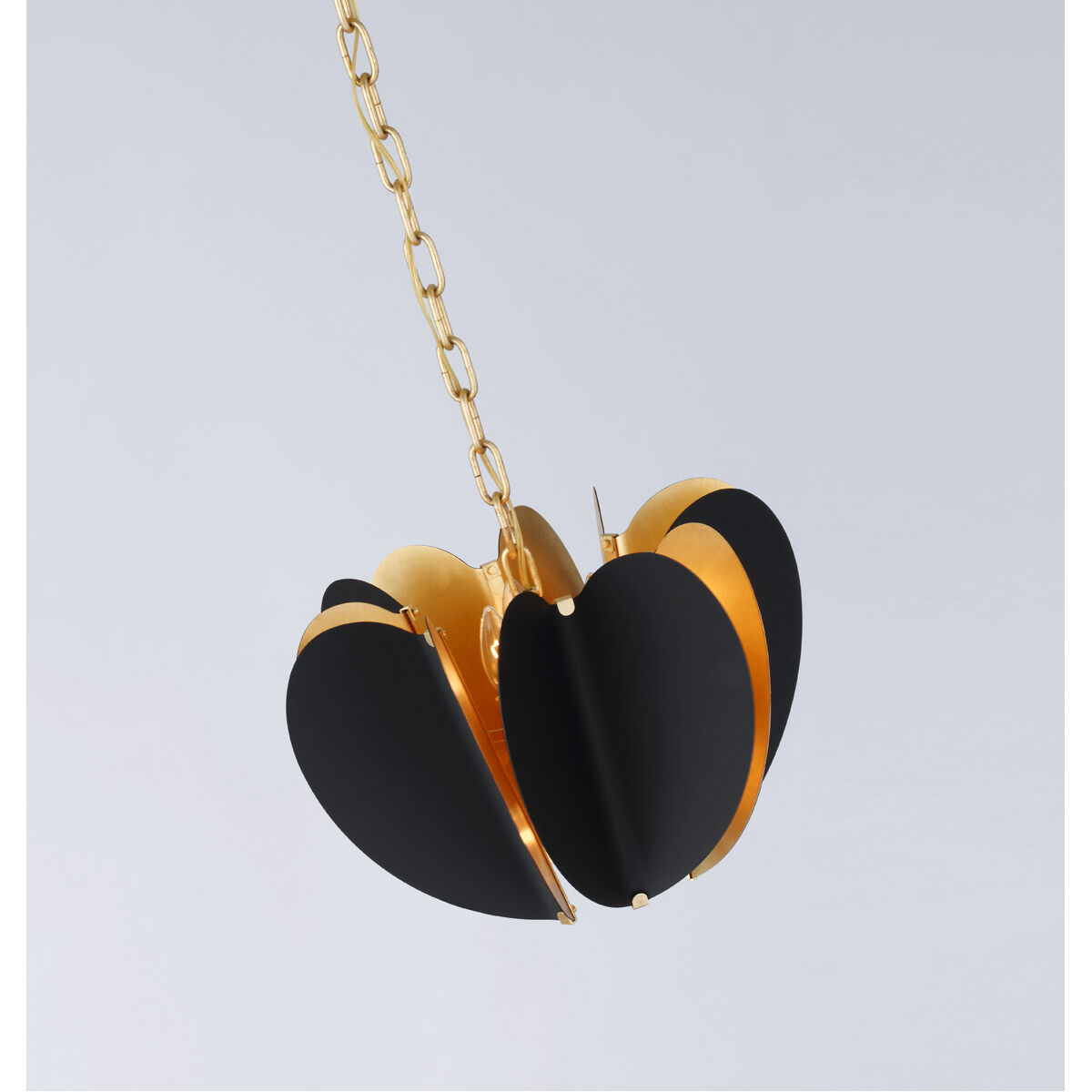 kate spade new york Danes LED 16.75 inch Matte Black and Gild Chandelier Ceiling Light, Small