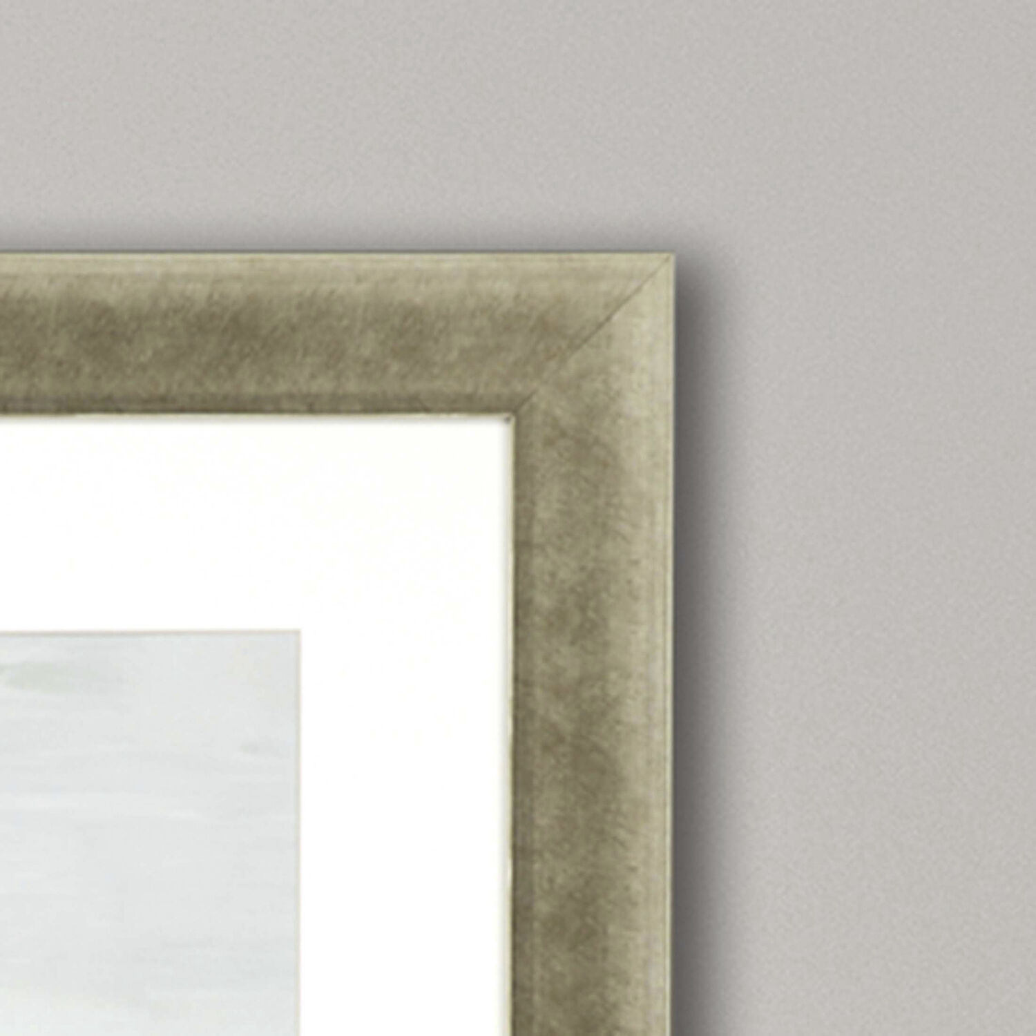 Trees and Creek Green and Gray and Brown and White Framed Art