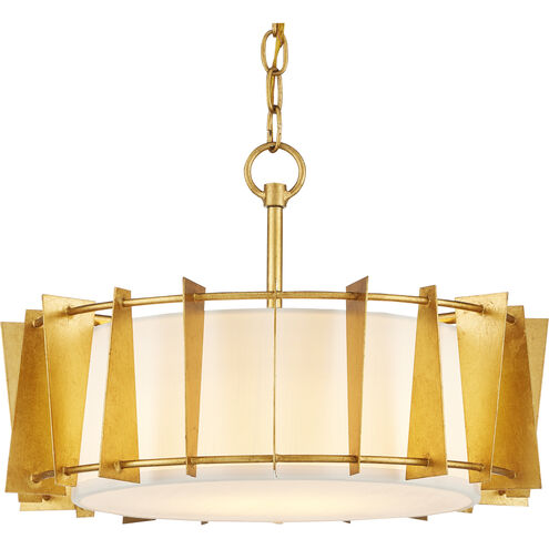 Berwick 1 Light 18 inch Contemporary Gold Leaf/Ivory Semi-Flush Ceiling Light