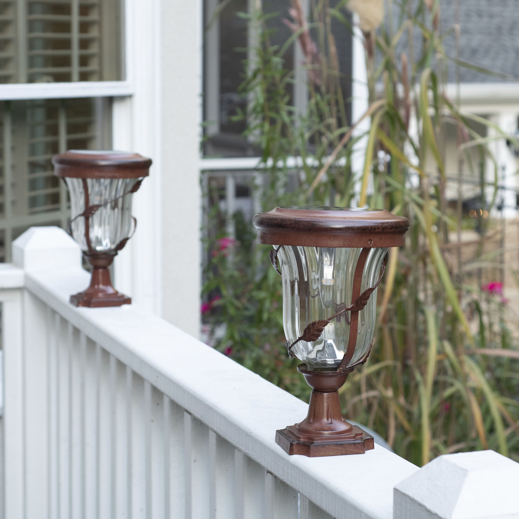 Flora LED 13 inch Antique Bronze Outdoor Post Light, Solar